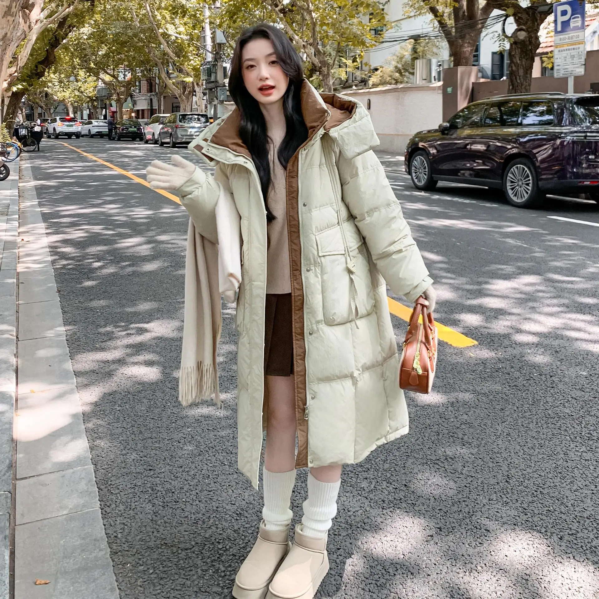 เสื้อโค้ทฤดูหนาวไซส์ใหญ่สำหรับผู้หญิงปี 2025 สไตล์เกาหลี เสื้อแจ็คเก็ตผ้าฝ้ายบุขนเป็ดสำหรับคนท้อง หนา อุ่น ทรงโอเวอร์ไซส์ สำหรับหญิงตั้งครรภ์