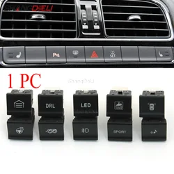 Car Red LED DRL Fog Light Packing Radar Sensor Power On Off Music Garage Switch Button for VW polo 6C 2014 2015 Accessories