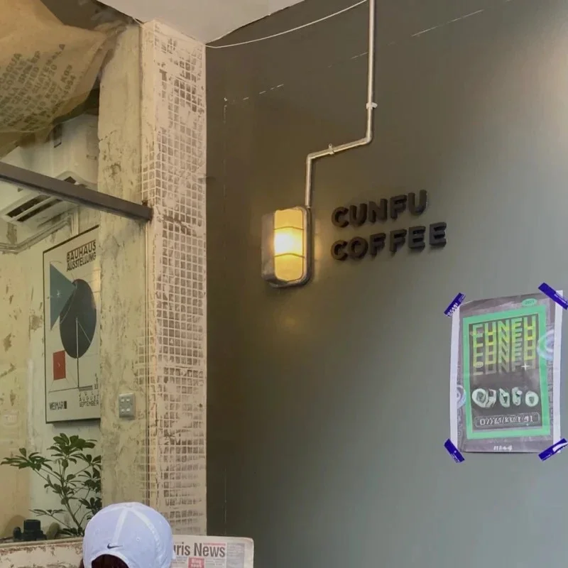 في الهواء الطلق الرجعية الصناعية الرياح الجدار مصباح في الهواء الطلق فناء يلقي الألومنيوم مقهى مدخل بار الديكور الألومنيوم المصبوب مقاوم للماء