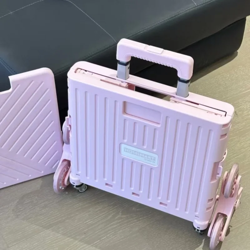 Carrito de compras plegable con ruedas, carrito de comestibles portátil, carrito de mano plegable para supermercado, escalador de escaleras para acampar al aire libre