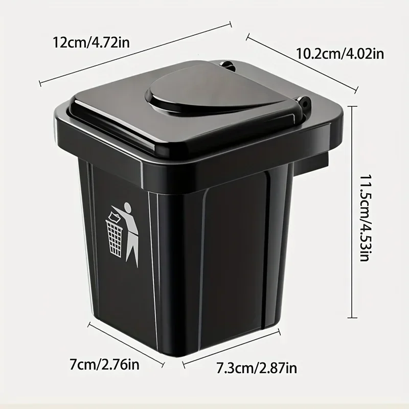 Trash can ashtray with lid, stainless steel ashtray, bathroom wall hanging, notch anti-fly ash ashtray