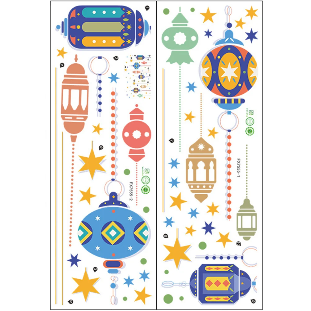

1 Sheet Waterproof Colorful Lantern and Star Wall Decal DIY Self Adhesive Wall Sticker for Home Decor Kids Room Decor