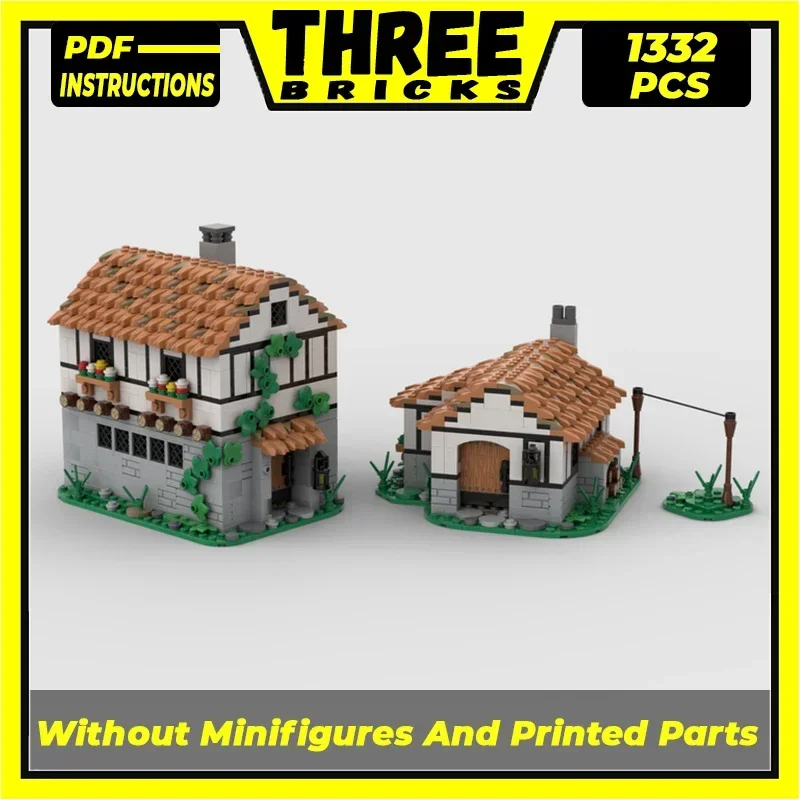 Mittelalterliche Gebäude Modell Moc Gebäude Ziegel Taverne Und Cottage Technologie Modulare Blöcke Geschenke Weihnachten Spielzeug DIY Sets Montage