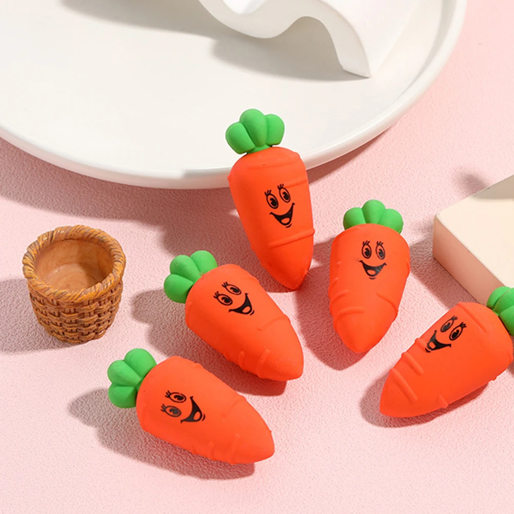 30pcs Creative Kawaii Carrot Eraser Novelty Lovely Eraser Mini Pencil Erasers Student School Office Stationery Supplies