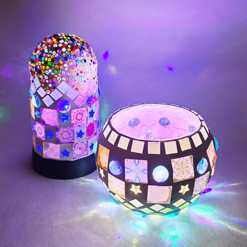 Carreaux de mosaïque bricolage pour l'artisanat, kits de mosaïque en verre coloré pour adultes, 49 carreaux de mosaïque en vitrail en vrac, artisanat d'art fait à la main