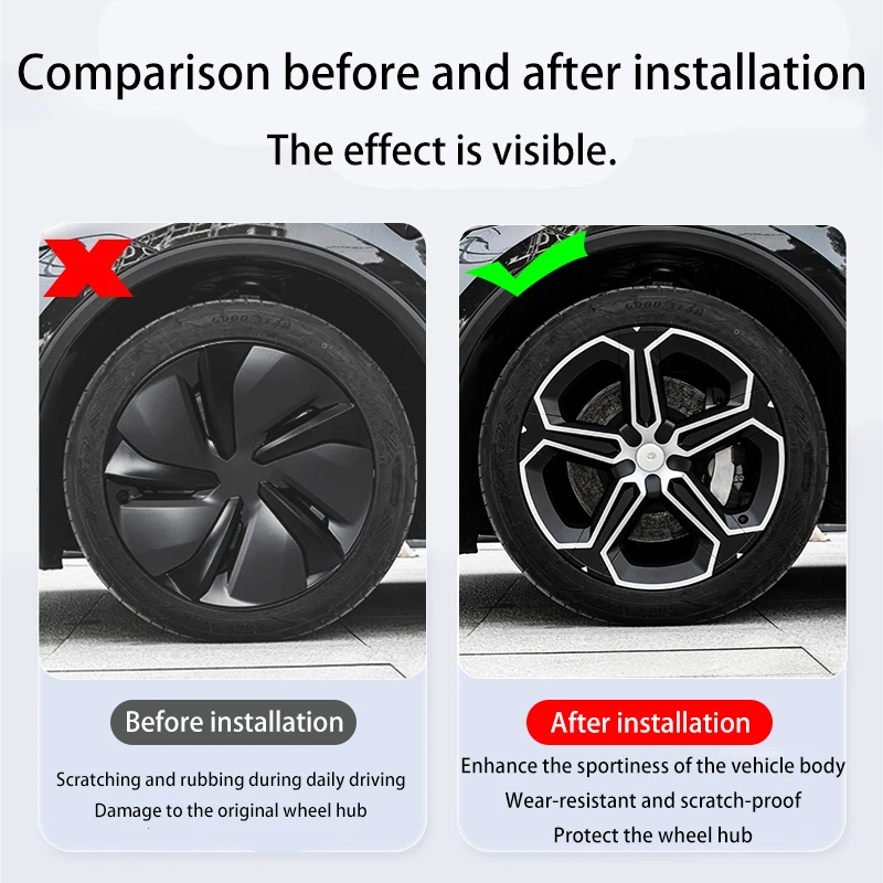 4 قطعة 19 بوصة عجلة Hubcap غطاء ل تسلا نموذج Y Juniper 2025 + محور قبعات زهر البرقوق نمط غطاء عجلة غطاء حافة كاملة الملحقات