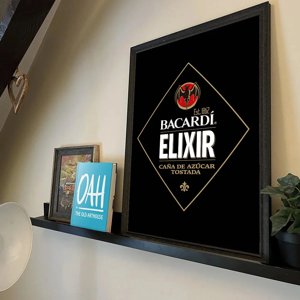 ملصق باكاردي فني ذاتي اللصق مقاوم للماء ملصق ورقي لديكور جدران غرفة المقهى