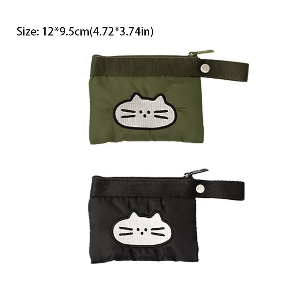 Fashion Nylon Coin Purses Cute Cat Hanging type Card Bag Cartoon Small Purses Creative Gift