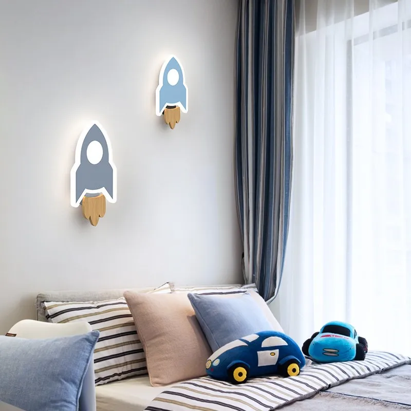 Wall Lamp Star Moon Nordic Modern Minimalist Bedroom Rocket Wall Light Creative Net Children'S Room Cartoon Wall Bedside Lamp