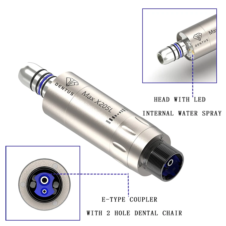 Best-selling M205LG with fiber optic custom 2/4/6 holes water jet air motor LED special Den tal handpiece standard motor