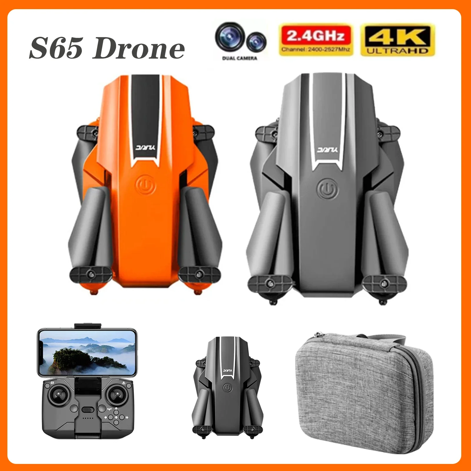 

YLR/C S65 RC Drone with 4K Dual Camera RC Quadcopter with Function Trajectory Flight Gesture Control RC quadcopter dron toys