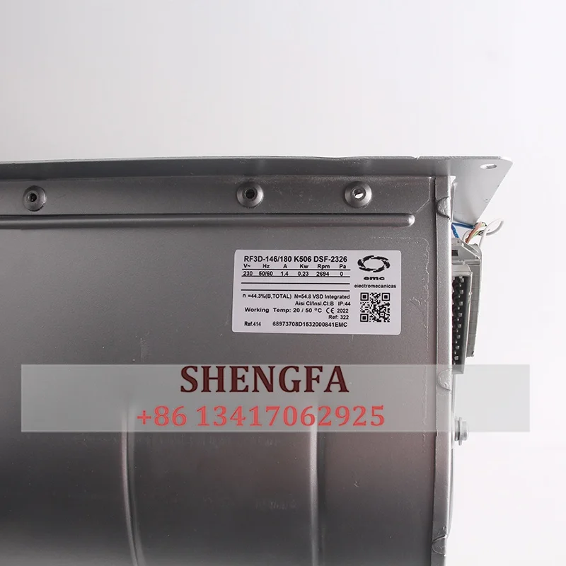 

EMC RF3D-146-180 K506 DSF-2326 1,31 А 230 В переменного тока 230 Вт 2050 об/мин D2E146-AP47-C3 Инвертор ABB Центробежный охлаждающий вентилятор RF3D-146