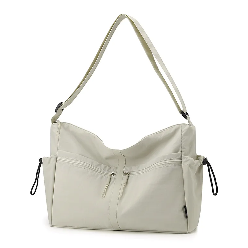 Korean Nylon Shoulder Bags Fashion Simple Zipper Tote Zipper Pleated Cloud Bags New Commuter Crossbody Shoulder Bag