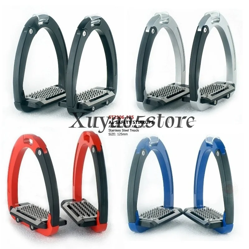 Equestrian Horse Riding Stirrups, 125mm Lightweight Aluminum Alloy Saddle Replacement Parts