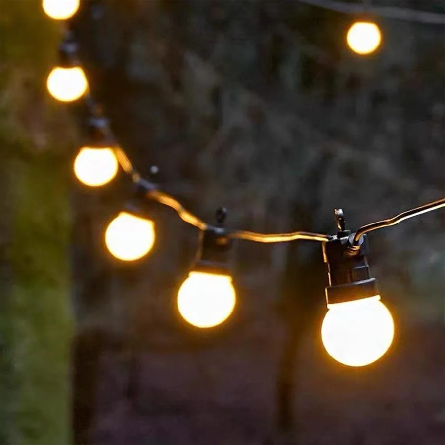 PAMNNY 13M LED Christmas Garland String Lights Outdoor Waterproof Globe Bulb Fairy Garden Lights for Wedding Party Holiday Decor