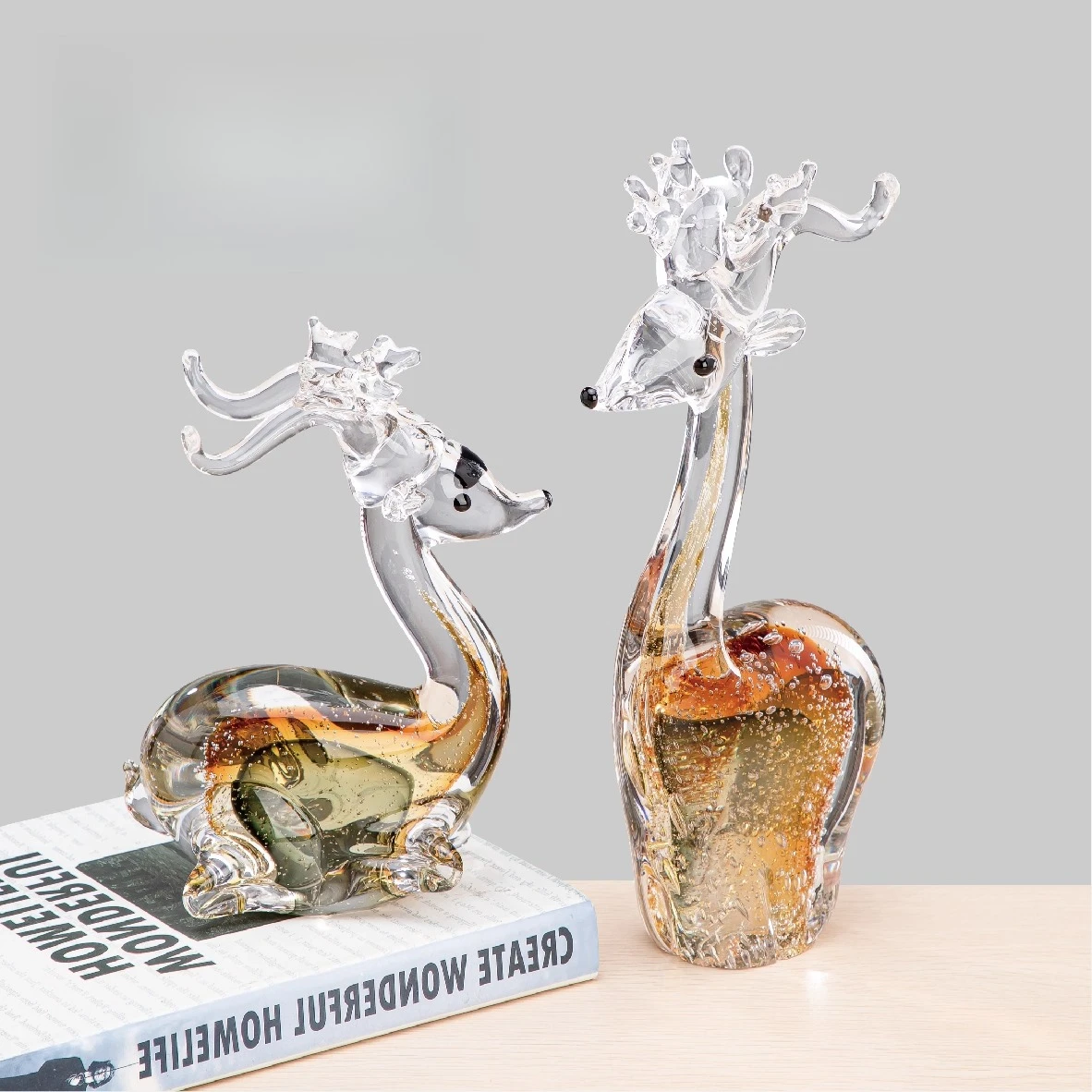 

Light luxury creative glazed deer ornament living room entrance TV cabinet wine cabinet decoration housewarming new home gifts h