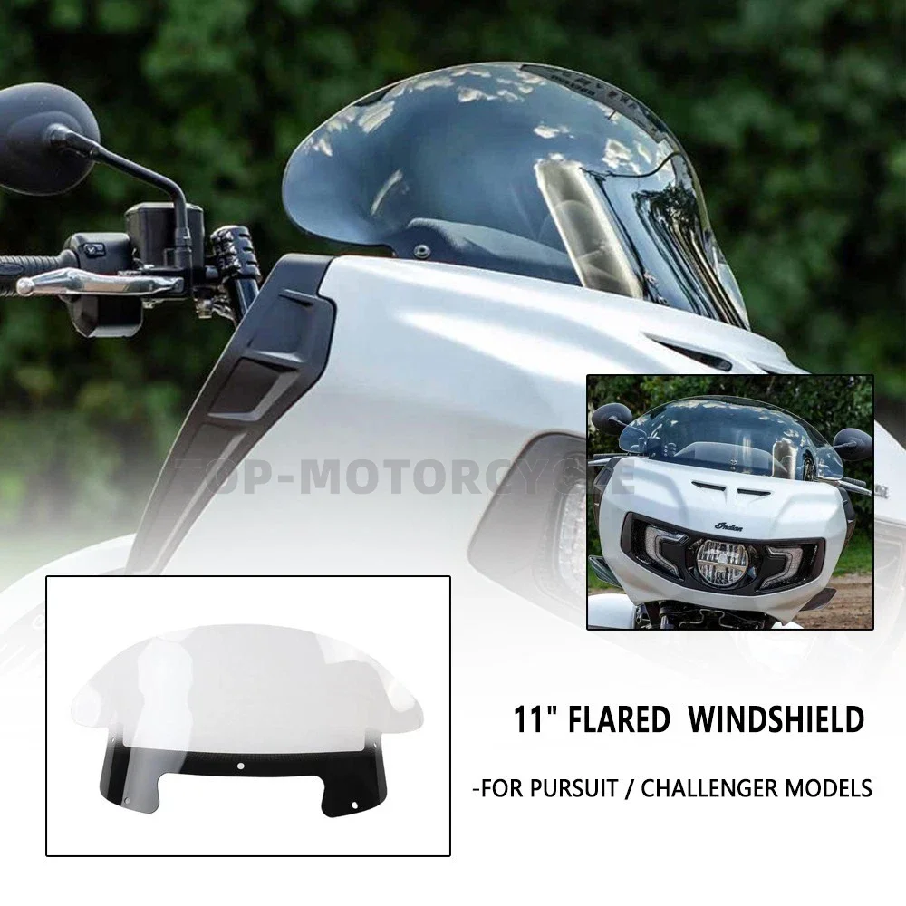 

New Motorcycle For Indian Challenger Pursuit 2020-2025 11" Wave Touring Screen Front Windshield Cover Accessories Installation
