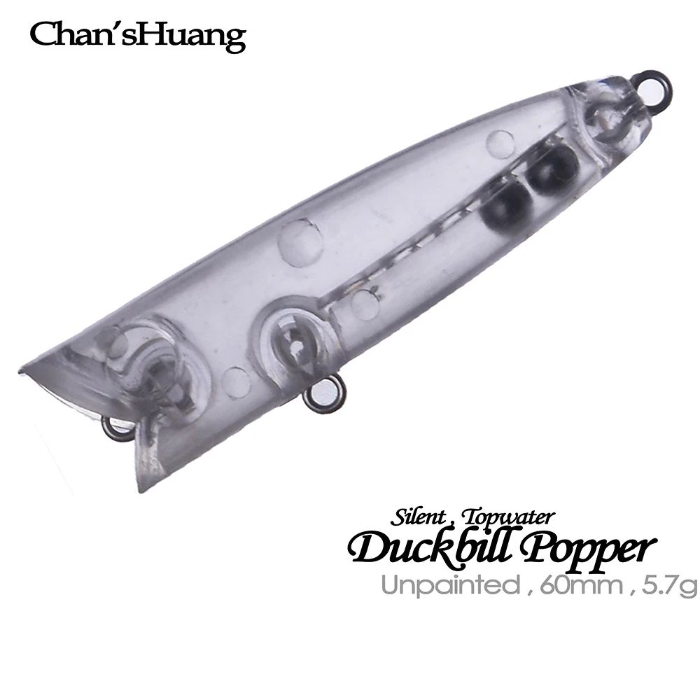 

Chan’sHuang 20PCS Unpainted Blank Fishing lures 6cm 5.7g Silent Duckbill Popper Topwater DIY Handmade Artificial Bait