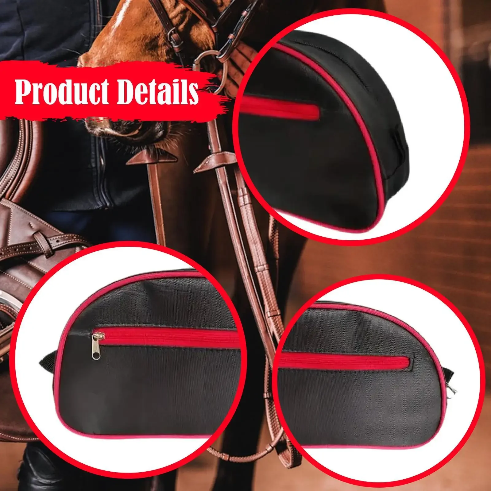 Horse Saddle Bag for Trail Riding Sports Lightweight Camping Oxford Cloth Horseback Riding Equestrian Equipment Pommel Packet