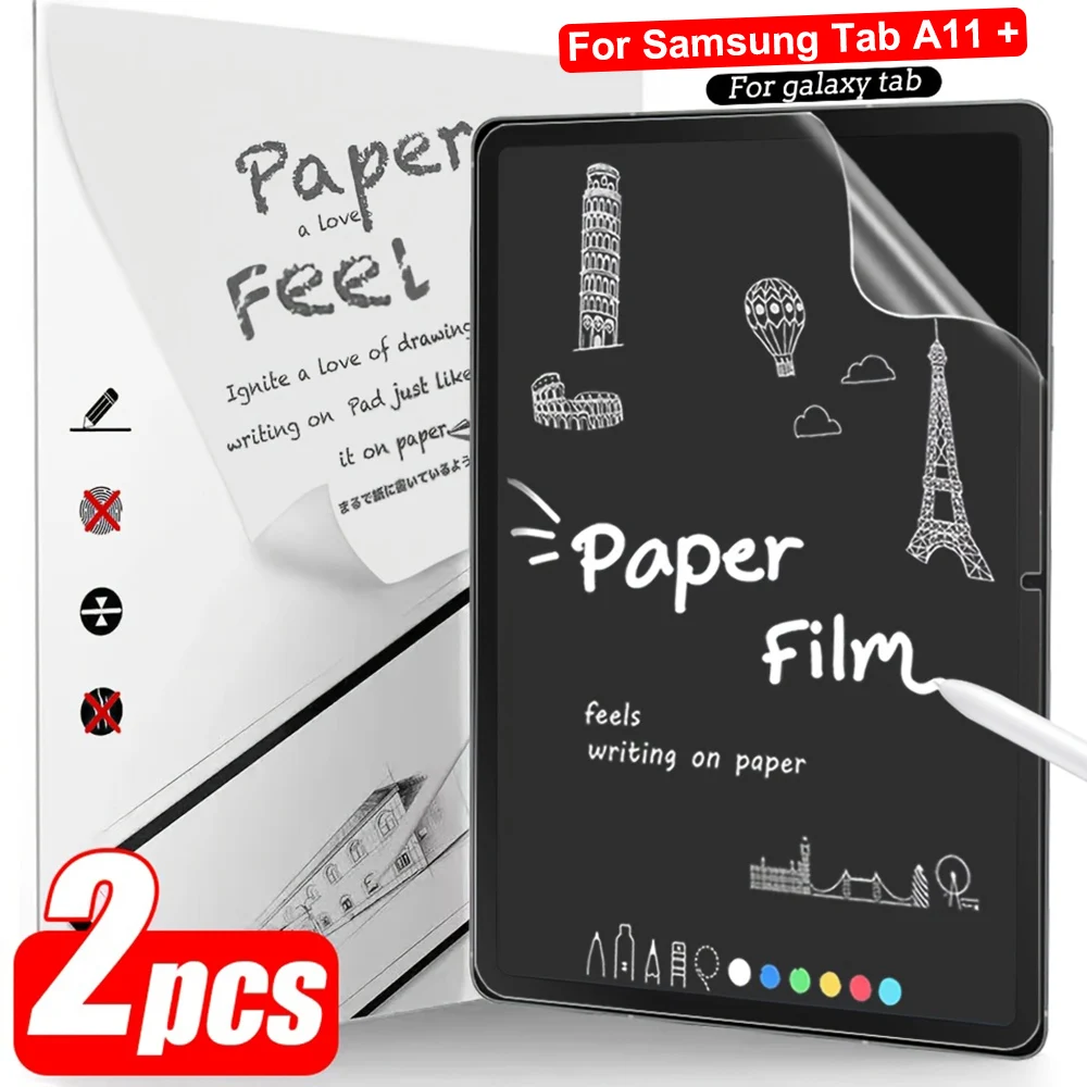 2Pcs Paper Feel Like Screen Protector For Samsung Galaxy Tab A11 S10 Plus S10 S7 S9 FE S10 S9 S8 Ultra S8 S7 Plus 12.4 S6 Lite