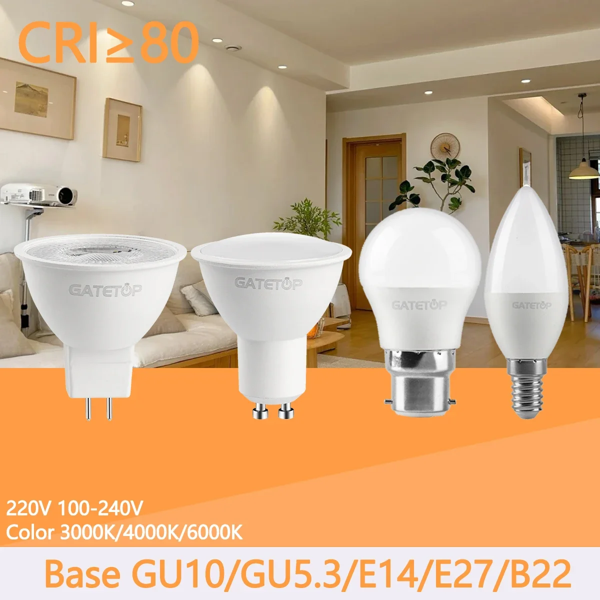 

20pcs LED Bulb Lamps Spotligt GU10 E27 E14 B22 Base AC220V 110V Light Bulb Real Power Lampada Living Room Home energy-saving