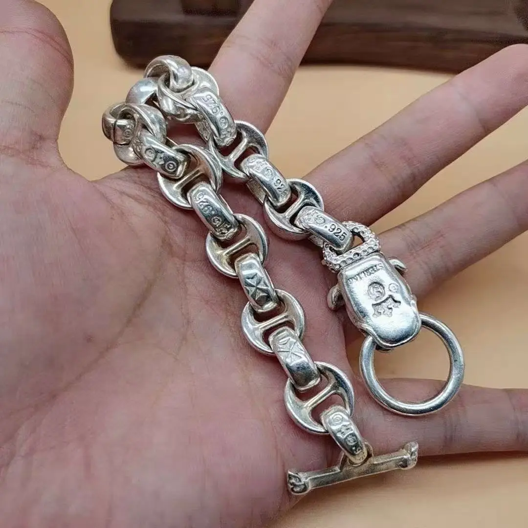 S925 Tibetan Silver Hand-made Auspicious Animal Head Classic Bracelet Jewelry Domineering Transshipment Men Women couples Gifts