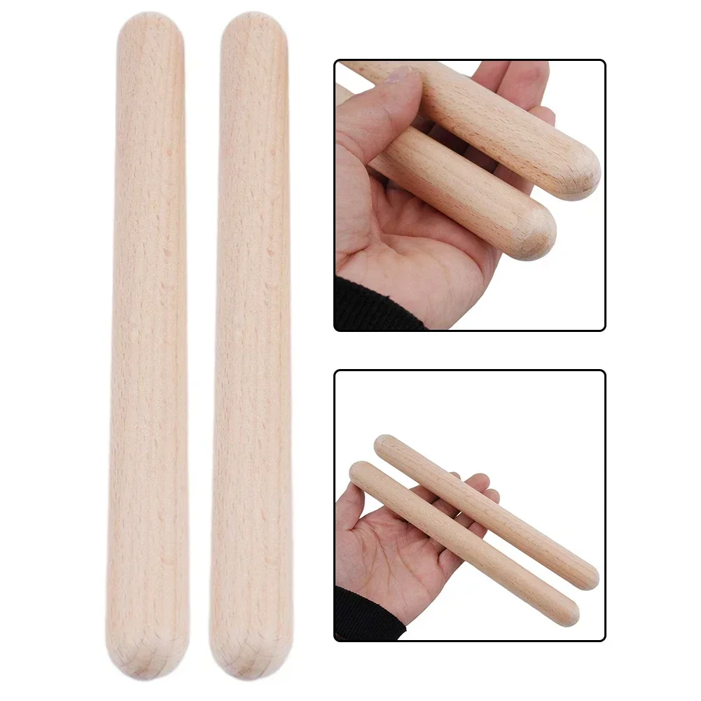 1 Pair Drum Sticks Wooden  Beating Rhythm Sticks Learning Education Toddler Instrument Beginners Percussion Instruments