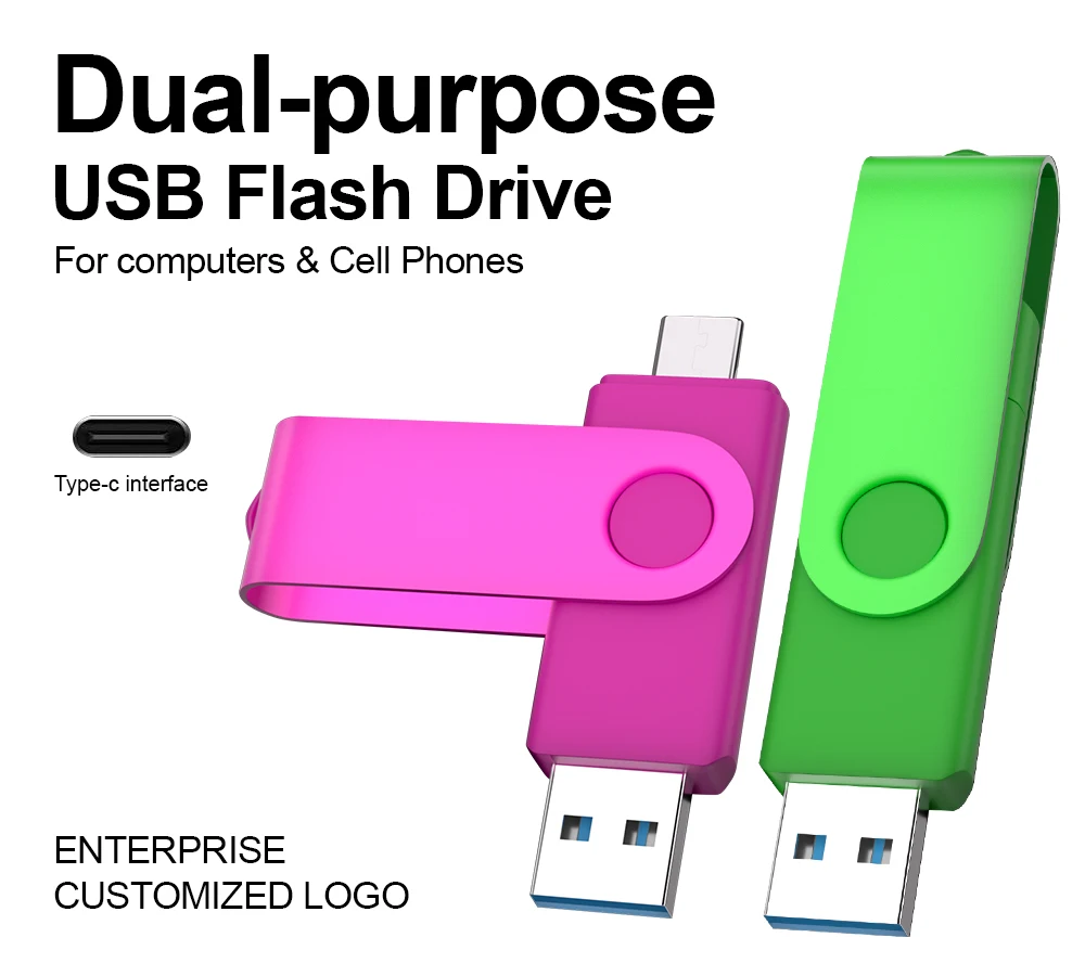 TYPE-C USB Flash Drive 128GB Real Capacity Pen Drive 64GB Free Key Chain Memory Stick Creative Business Gift Red U Disk Blue 32G