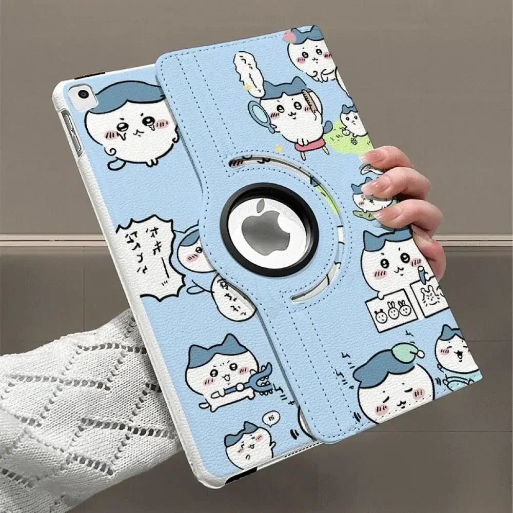 حافظة أنيمي Hachiware Pu Ipad Chiikawa Usagi Kawaii كارتونية لجهاز Ipad Pro2024 11 Air5 6 غطاء مضاد للسقوط هدية مهرجان الفتيات اللطيفة