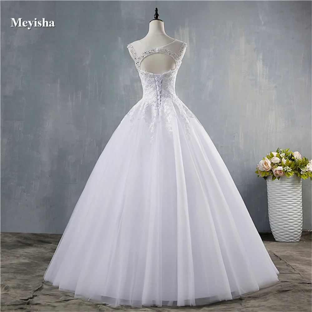 ZJ9144 Wedding Dresses For Brides Plus Size Maxi 18 20 22 24 26 2025 Sexy Open Back Sequns Beads
