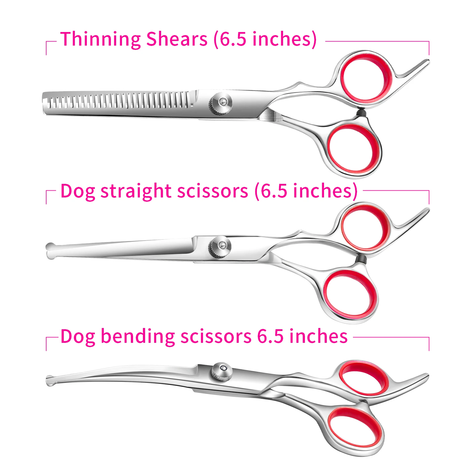 Dog Grooming Scissors Professional Stainless Steel Pet Hair Cutting Shears Safety Round Tip Pet Grooming Scissors Kit