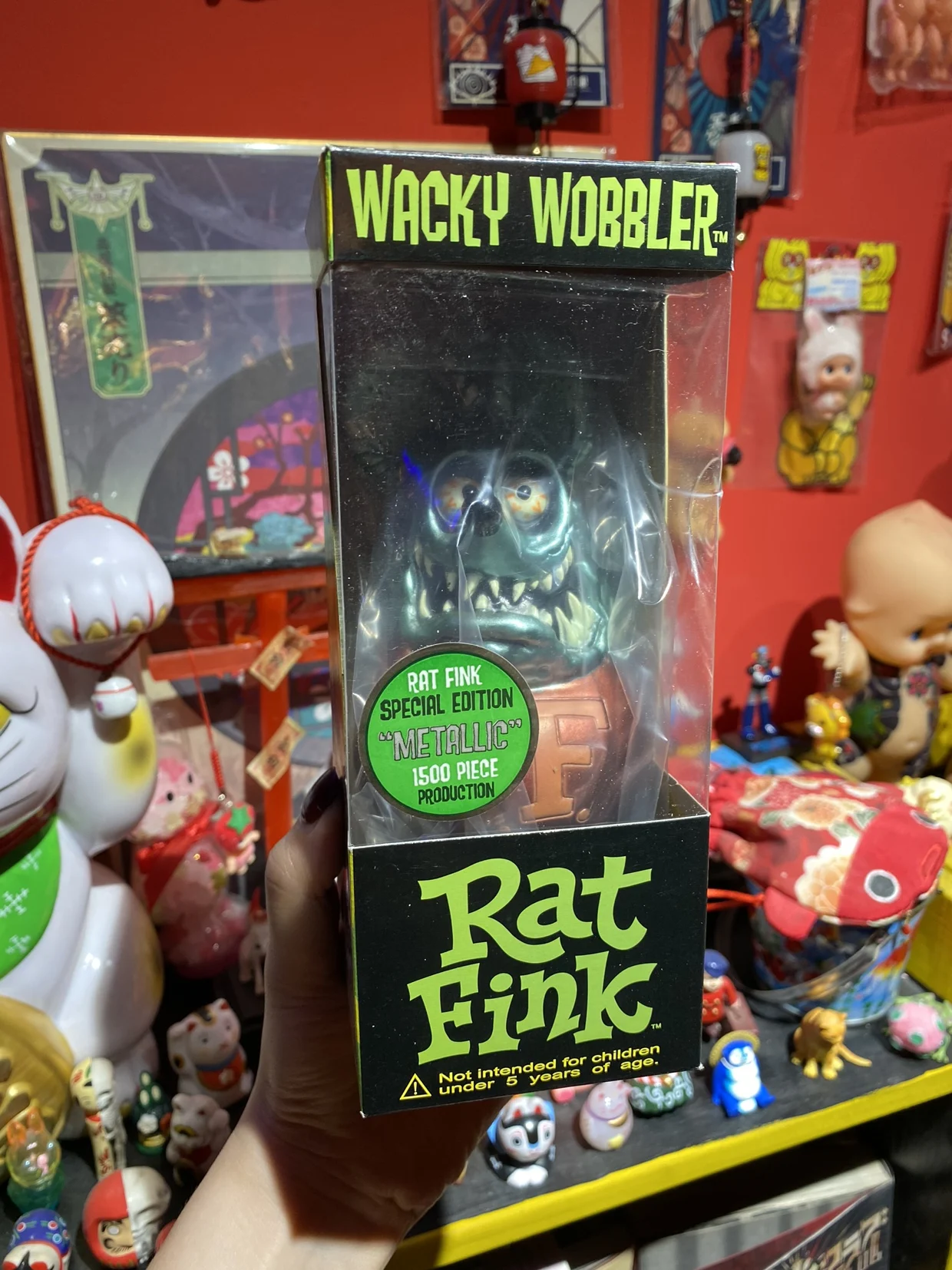 

Rat Fink Gold Color Vinyl Model Doll Decoration Figurines Premium Edition Rf Crazy Mouse Statue Gift Figure Toy