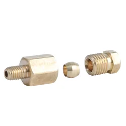 Adaptador de conector de tubo de compresión de latón para sistema de lubricación de aceite, M4, M5, M8, 1/8 