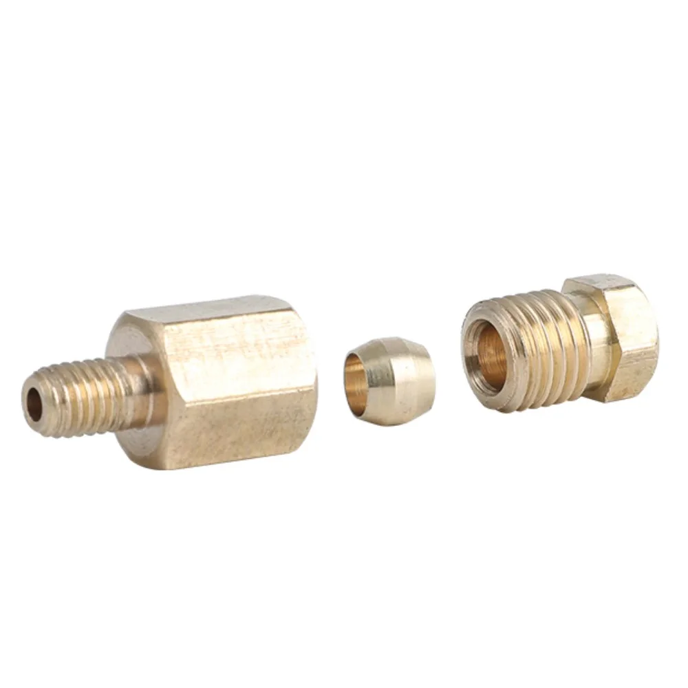 M4 M5 M6 M8 1/8" 1/4" BSP Męski 4 6 8 mm Mosiężna tuleja zaciskowa Złączka rurowa Adapter do układu smarowania olejem