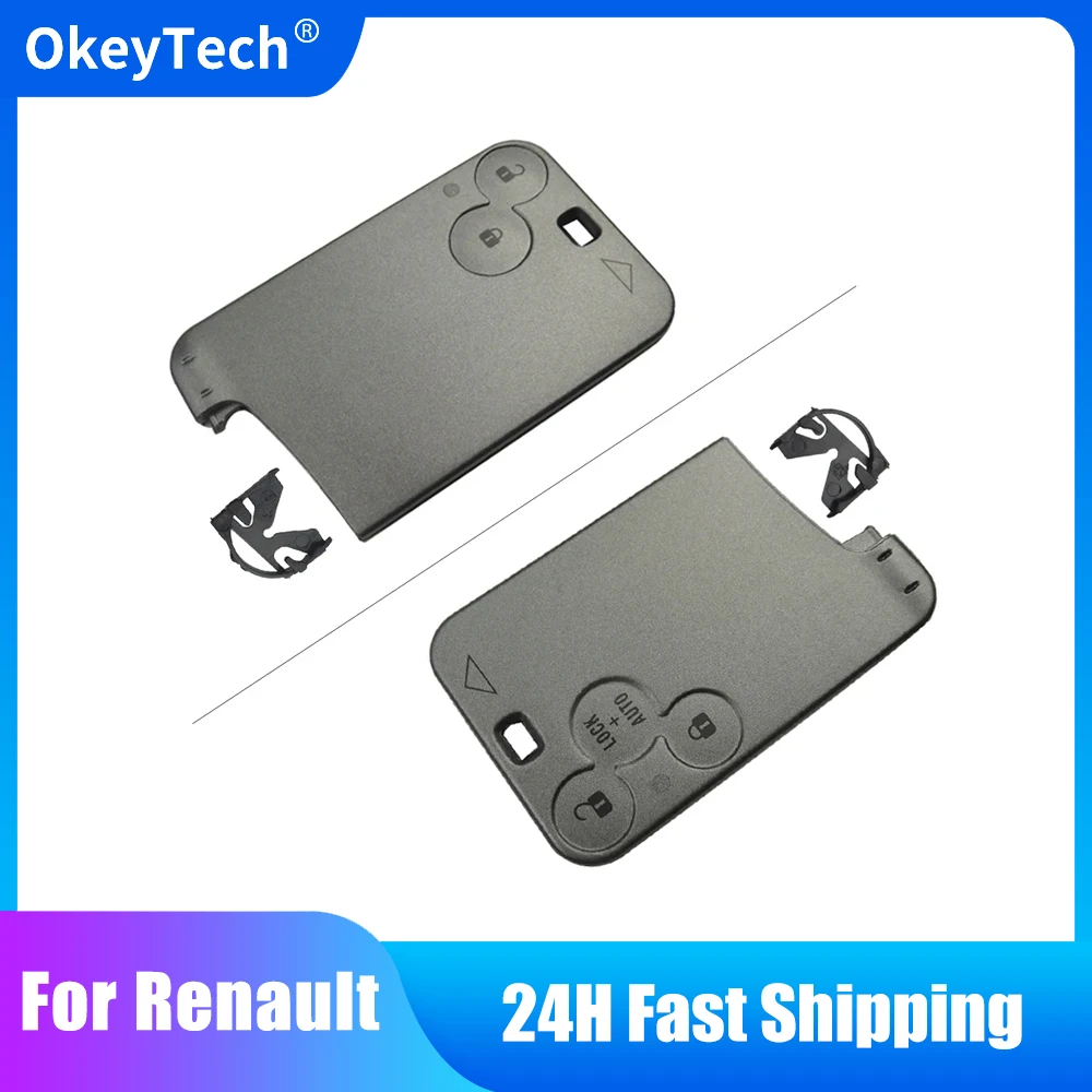 

OkeyTech for Renault Smart Key Card 2/3 Button Replacement Cover Case Keyless Fob Remote Car Key Shell for Renault Laguna Espace