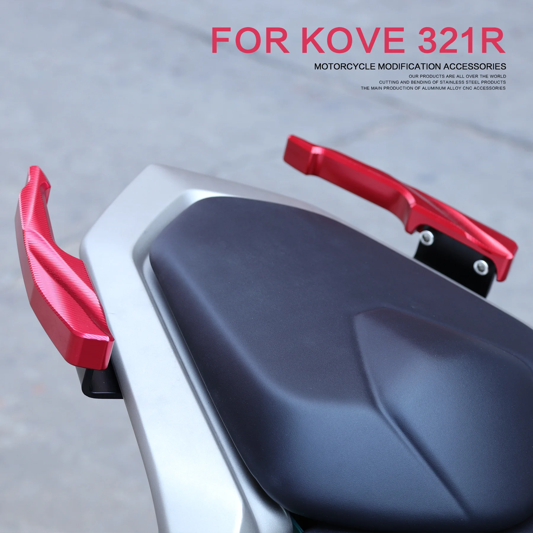 Motorcycle Modified Tail Armrest CNC Motocross Rear Passenger Handle Thickened Grab Bar Rail Armrest For KOVE 321R ZF300 321 R