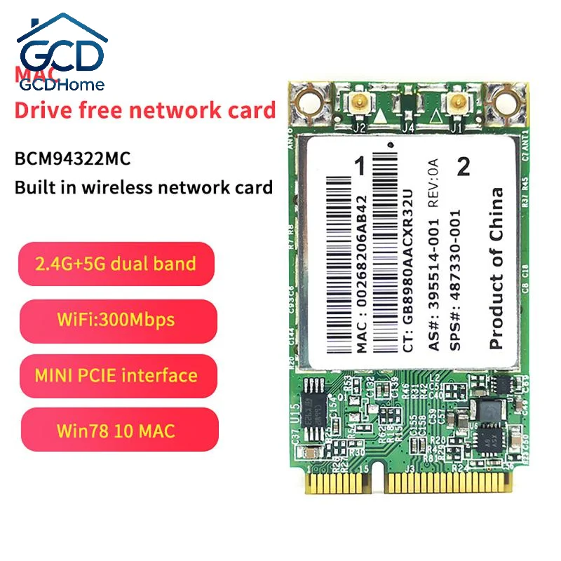 Laptop Internal WiFi Adapter BCM94322MC 300Mbps PCI-E Wireless-N WLAN Card for  6930 2530 2730P Series
