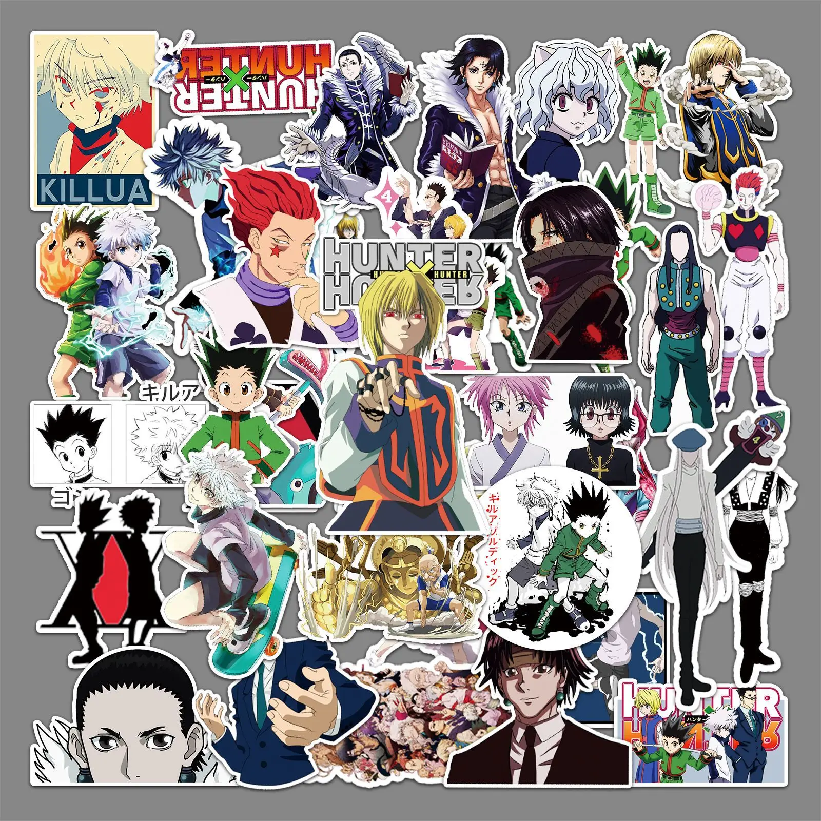 50pcs Hunter×Hunter Graffiti Sticker Luggage Scooter Computer Tablet Cartoon Decorative Waterproof Stickers