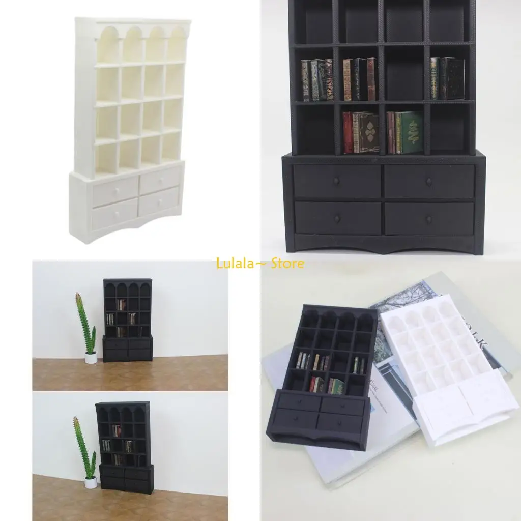 

Y4QA Классическая миниатюрная книжная полка, шкаф 1/12, органайзер для хранения кукольных домиков, детская обучающая кукольные