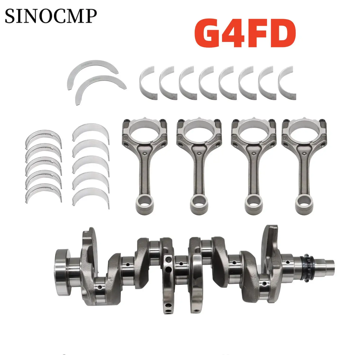 G4FD Crankshaft & Con Rod & Crankshaft Main Bearing Set & Connecting Rod For 2009-2020 Hyundai Kia 1.6L 23110-2B610 23510-2B010