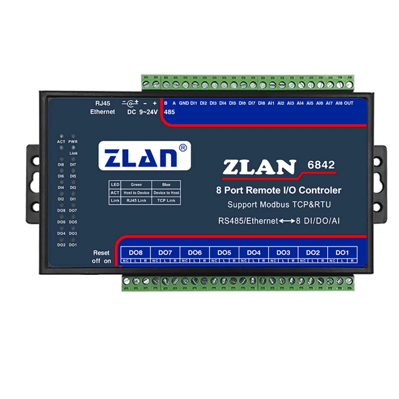

Digital acquisition module 8-channel DI/DO/AI remote IO controller analog digital switch ZLAN6842