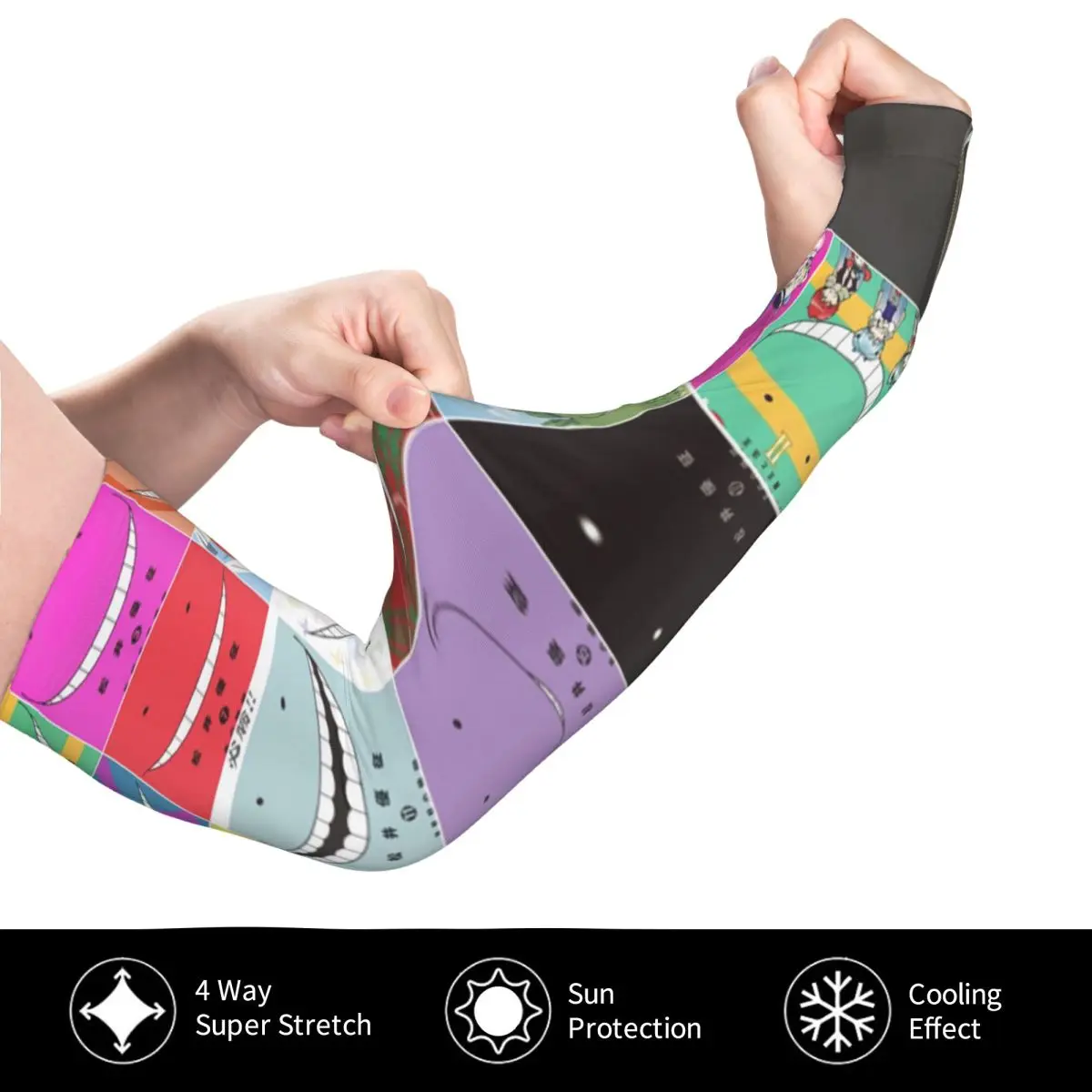 اغتيال الفصول الدراسية الأخطبوط كورو سينسي في الهواء الطلق أكمام أذرع تبريد الشمس الأشعة فوق البنفسجية غطاء للحماية الصيف الحرير الجليد الدراجات أكمام الوشم