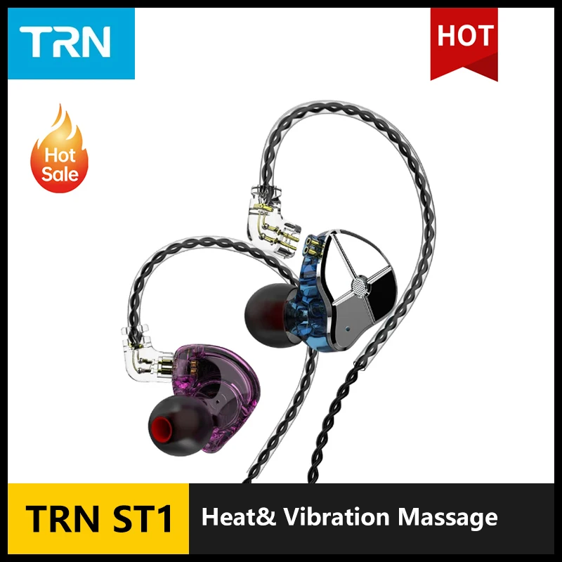 TRN ST1 1DD 1BA ハイブリッドインイヤーイヤホン HIFI DJ モニターランニングスポーツイヤホン耳栓ヘッドセット TRN キリン MT1 MT3 ST5 BAX