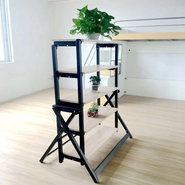 Newly designed metal frame display furniture space-saving storage rack convertible transformer floor dining table mechanism