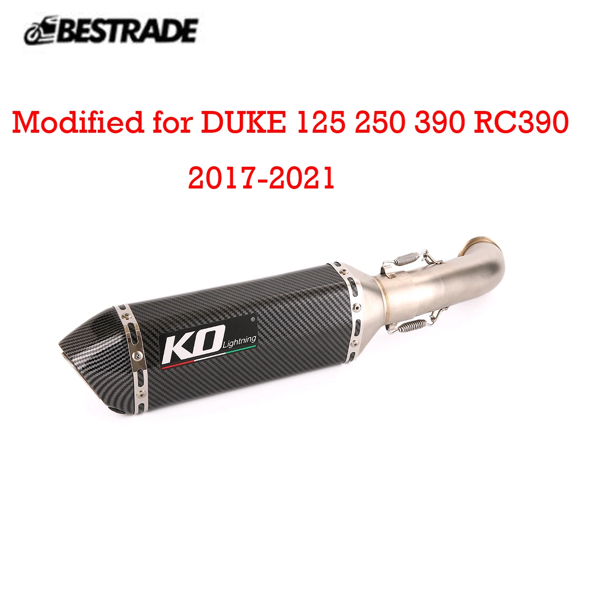 Motorcycle System 51mm Exhaust Muffler Pipe Silencer Tube Middle Connect Link Tips Modified for DUKE 125 250 390 RC390 2017-2021