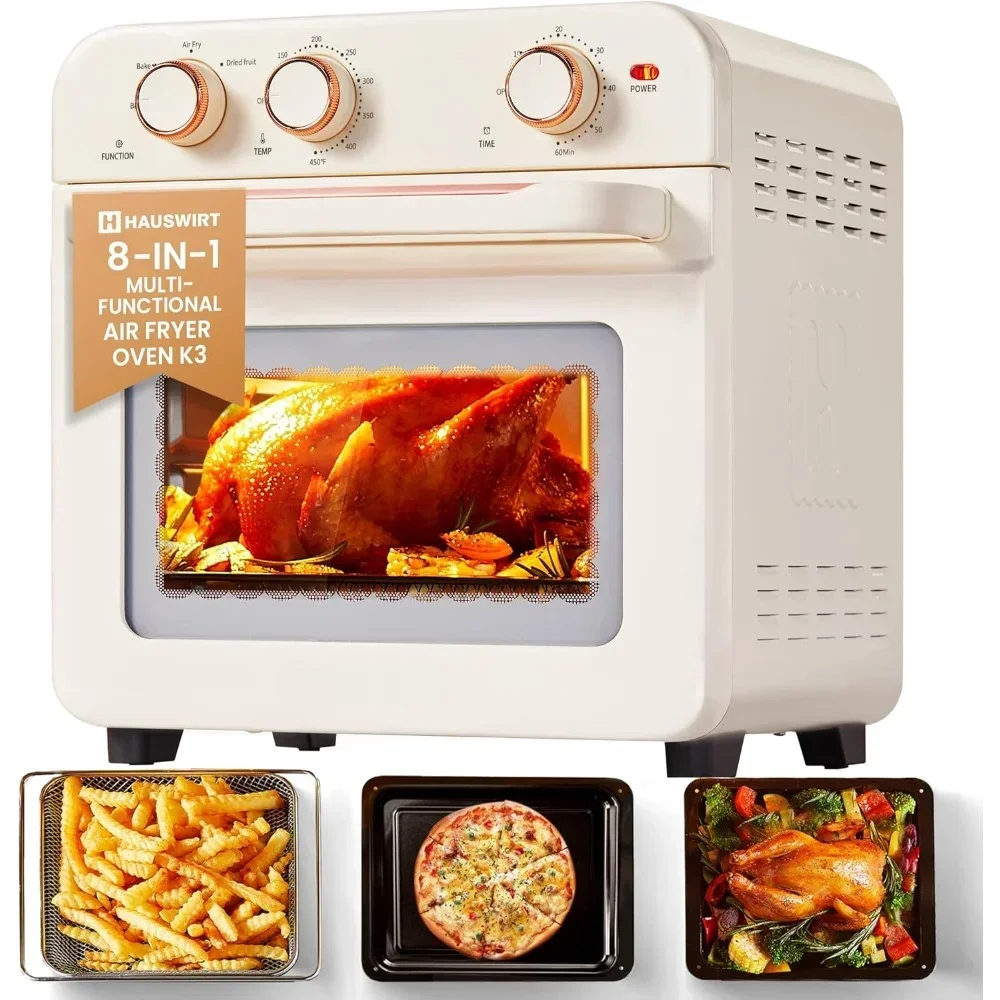 19QT, 50°F - 450°F & Non-Stick, Bake Toast Broil Airs Fry, 1250W Rapid Heating Air Fryer