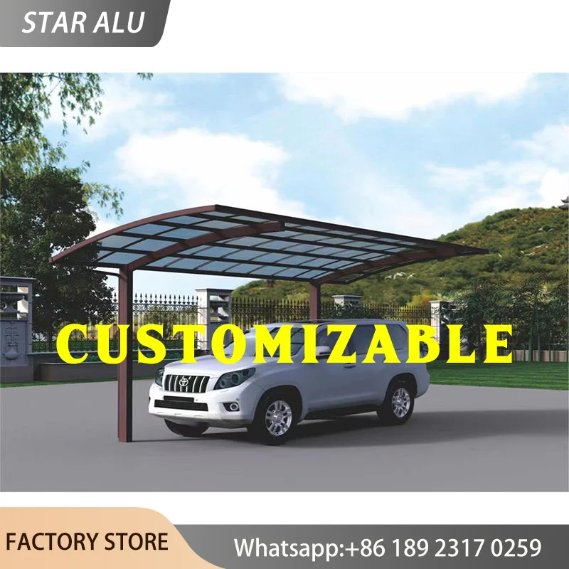 Any Size Custom Polycarbonate Carport Aluminum Awning Patio Cover Heavy Duty Canopy Outdoor Shelter Waterproof Rain Sun Shade