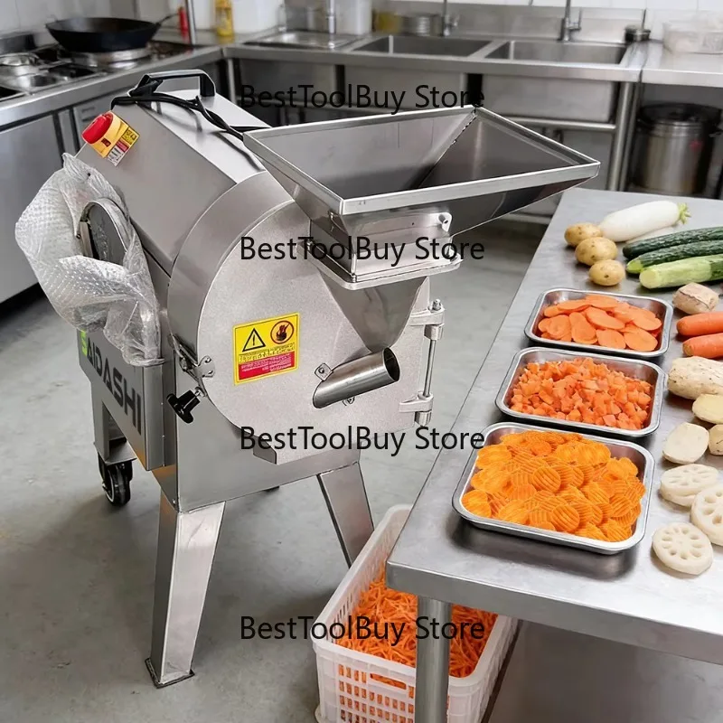 

Industrial 220V New Condition Vegetable Onion & Plantain Fruit Slicer Cutting Machine with Gear Core Components for Restaurants