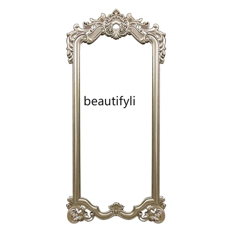 French retro full-length mirror large floor mirror bedroom living room wall-mounted American dressing mirror European style