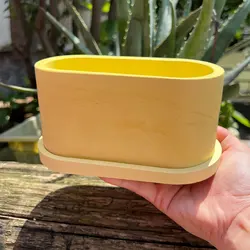 Oval Concrete Candle Vessel Silicone Mold Spherical Indoor Plant pot Cement Mold Tray Candle Cup Silicone Mold for Plaster Resin
